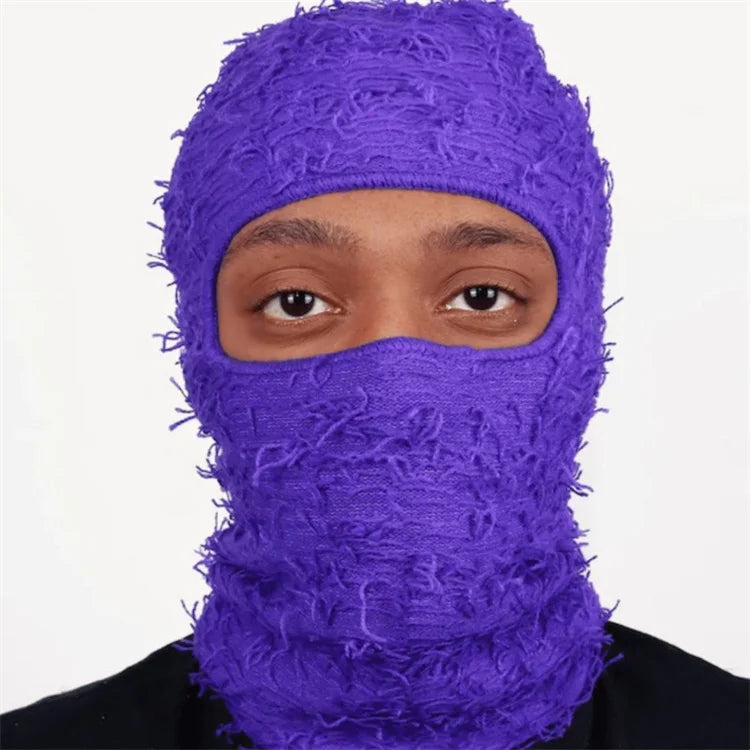 Distressed Knitted Ski Mask